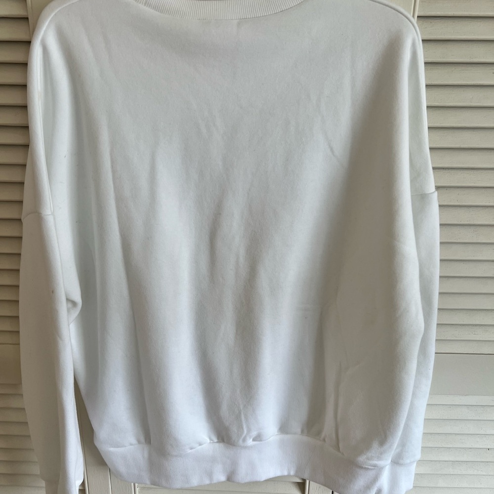 Dolls Kill White 'Whatever' Graphic Sweatshirt - Picture 3 of 3